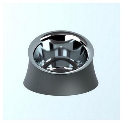 wowl dog bowl in thermoplastic resin, black and 18/10 stainless steel